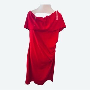 Elegant Red‎ Off-Shoulder Dress by Marina